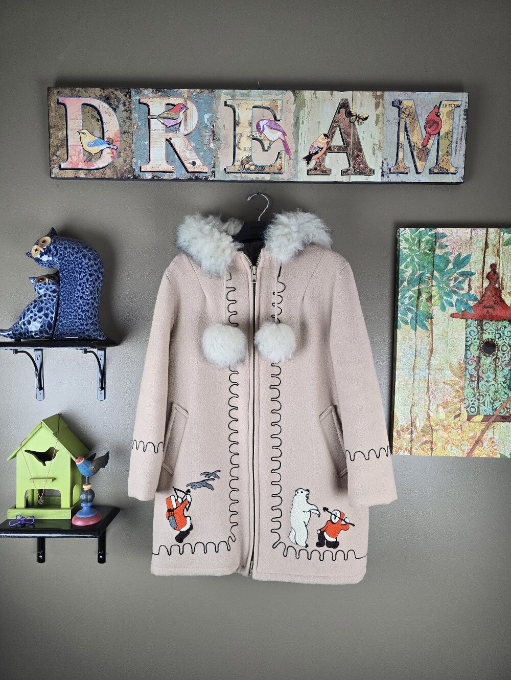 Northern Sun Vintage Novelty Alaskan Eskimo Print Coat Size 12 ( Medium??)